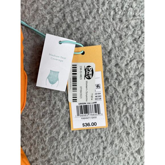 Kona Sol One Piece Swimsuit Womens Large Orange Padded Open Back Swimwear NWT - Picture 3 of 10